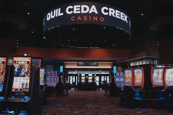 A photo of the gaming floor at Quil Ceda Creek Casino showing gaming options